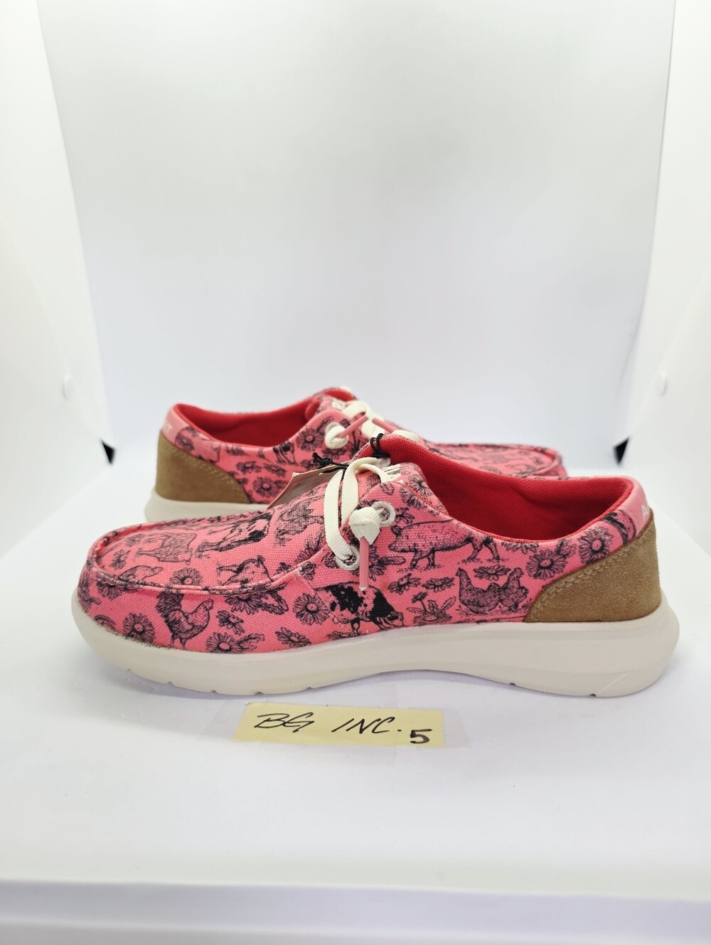 NWT Ariat Hilo Coral Livestock Women's sz 6.5 Pink Animal Print Slip-On Loafer - Picture 6 of 12